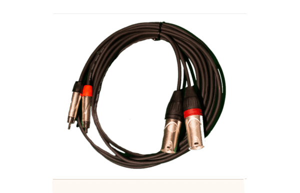 כבל זוג צמוד 2xXLR (male) - 2xRCA באורך 3 מטר