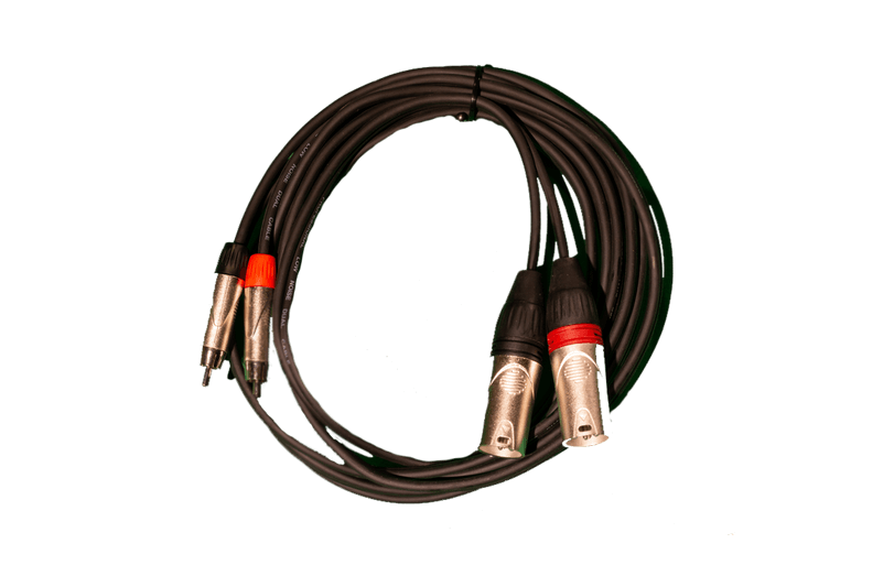 כבל זוג צמוד 2xXLR (male) - 2xRCA באורך 3 מטר