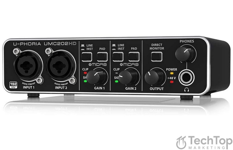 כרטיס קול 2 כניסות ו- 2 יציאות + MIDI דגם UMC204HD – תמונה 3