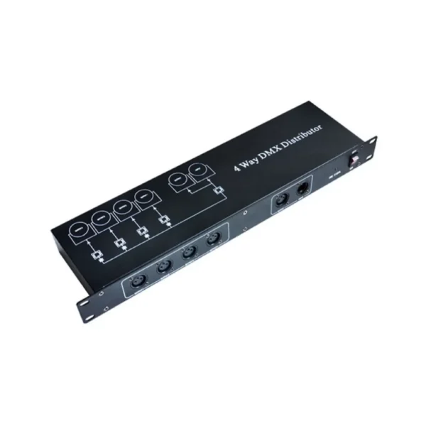 מפצל DMX (ספליטר) 4 ערוצים לארון RACK 1U