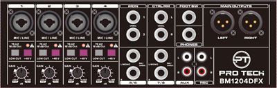 ⁦מיקסר מותג PRO TECH דגם BM1204DFX סליידים 4 מונו 2 סטריאו עם REC/USB/BT וכולל אפקט⁩ – תמונה ⁦4⁩